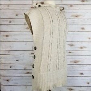 🔥Etcetera Beige Lambswool Unique Hooded Vest